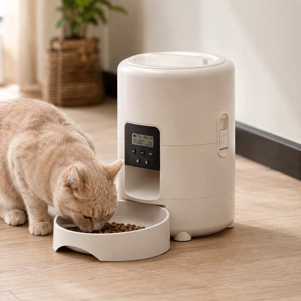 Never Miss a Feeding — Automatic Cat Feeder With Optional WiFi & Camera