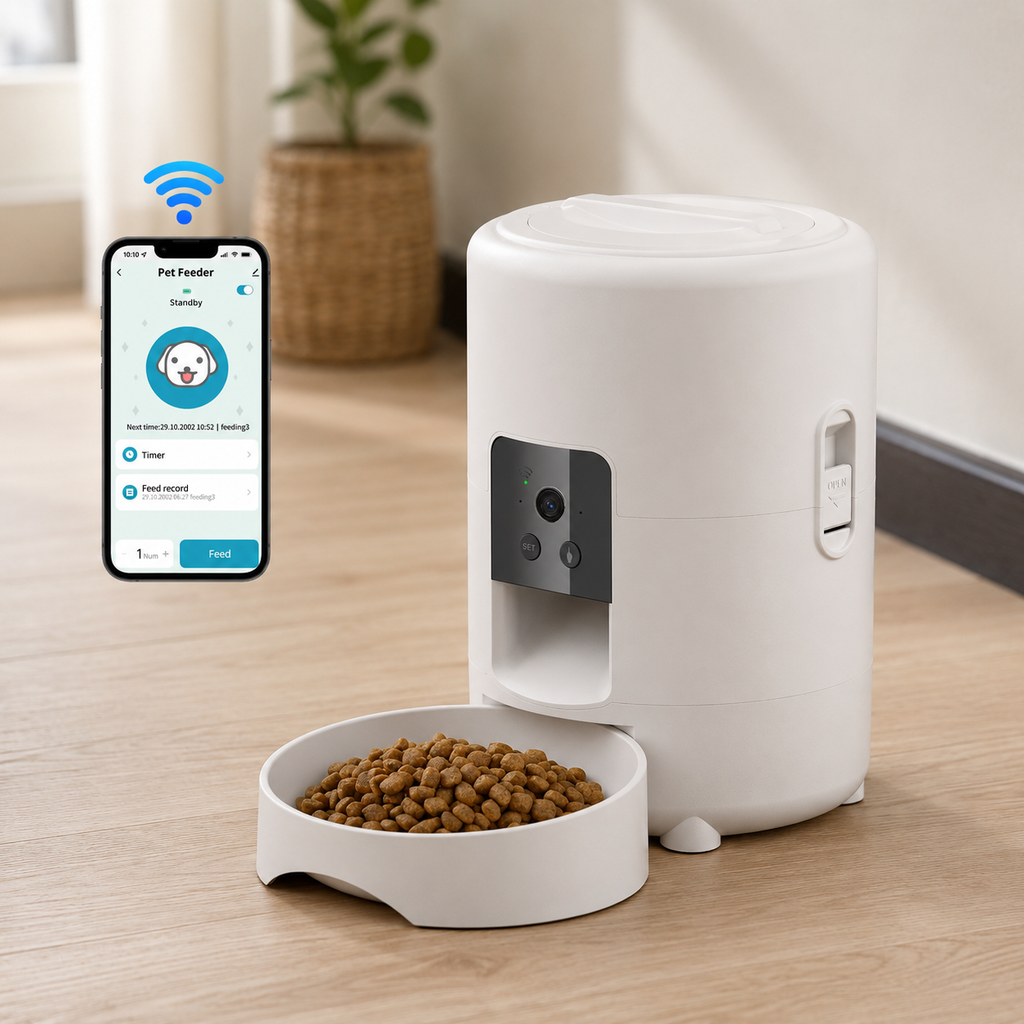 Never Miss a Feeding — Automatic Cat Feeder With Optional WiFi & Camera